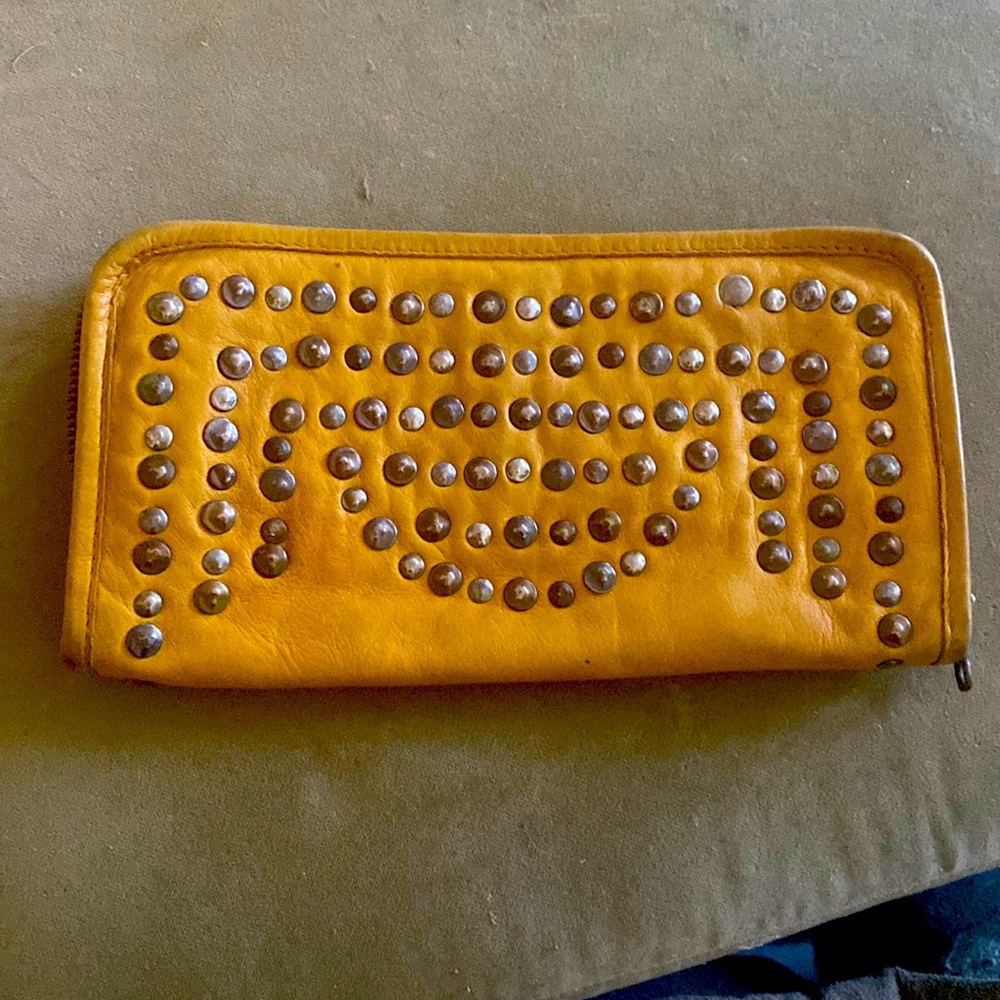 Viola Castellani Milano Studded Brown Leather Wallet